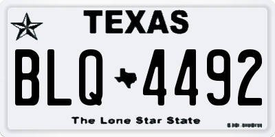 TX license plate BLQ4492