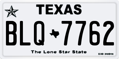 TX license plate BLQ7762