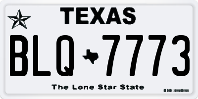 TX license plate BLQ7773