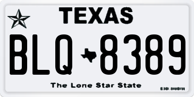 TX license plate BLQ8389