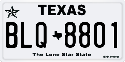 TX license plate BLQ8801