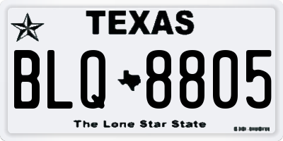 TX license plate BLQ8805