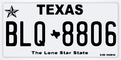 TX license plate BLQ8806