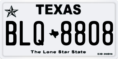 TX license plate BLQ8808