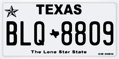 TX license plate BLQ8809