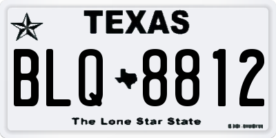 TX license plate BLQ8812
