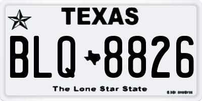 TX license plate BLQ8826