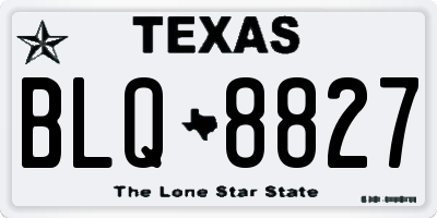 TX license plate BLQ8827