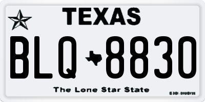 TX license plate BLQ8830