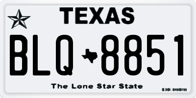 TX license plate BLQ8851