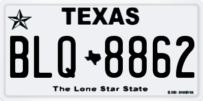 TX license plate BLQ8862