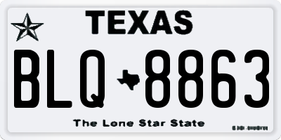 TX license plate BLQ8863