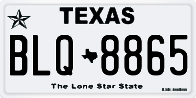 TX license plate BLQ8865