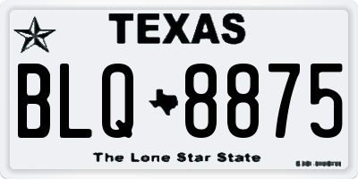 TX license plate BLQ8875