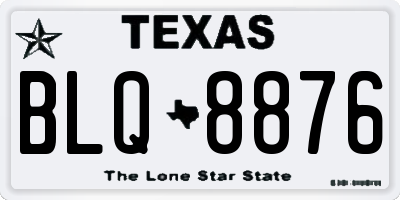 TX license plate BLQ8876