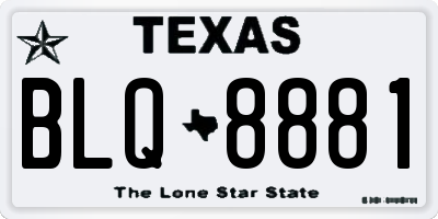 TX license plate BLQ8881