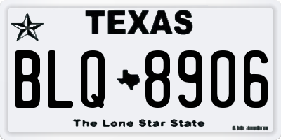TX license plate BLQ8906