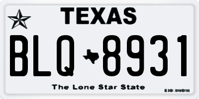 TX license plate BLQ8931