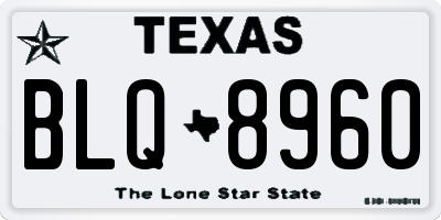 TX license plate BLQ8960