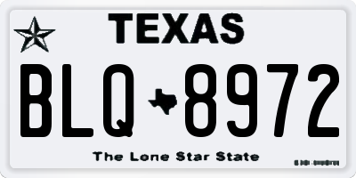 TX license plate BLQ8972