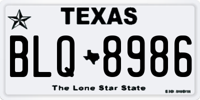TX license plate BLQ8986