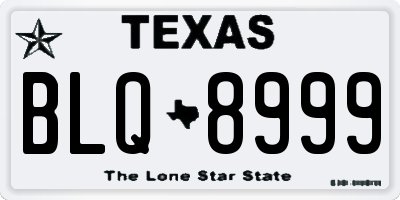 TX license plate BLQ8999