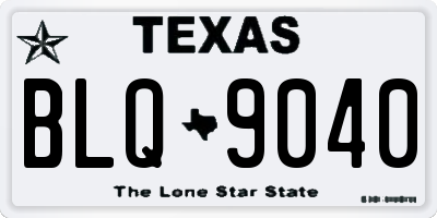 TX license plate BLQ9040
