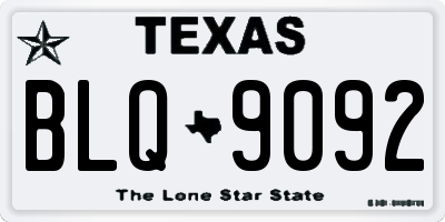 TX license plate BLQ9092