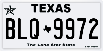 TX license plate BLQ9972