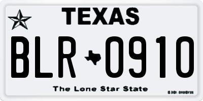 TX license plate BLR0910