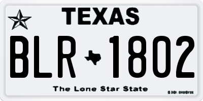 TX license plate BLR1802