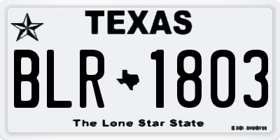TX license plate BLR1803