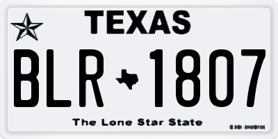 TX license plate BLR1807
