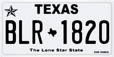 TX license plate BLR1820