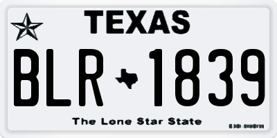 TX license plate BLR1839
