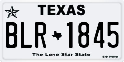 TX license plate BLR1845