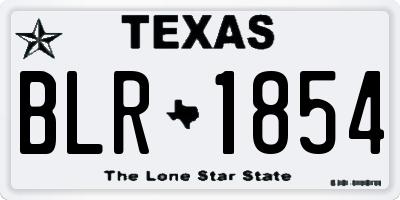 TX license plate BLR1854