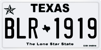 TX license plate BLR1919