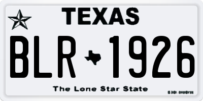 TX license plate BLR1926