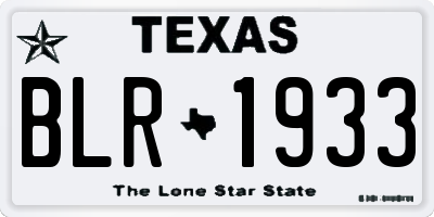 TX license plate BLR1933
