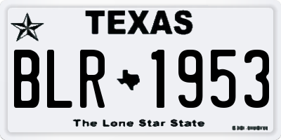 TX license plate BLR1953