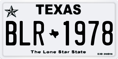 TX license plate BLR1978