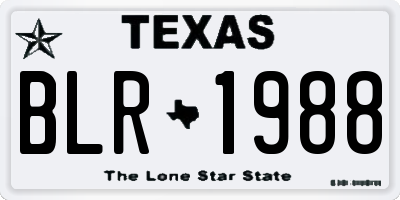 TX license plate BLR1988