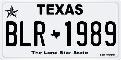 TX license plate BLR1989