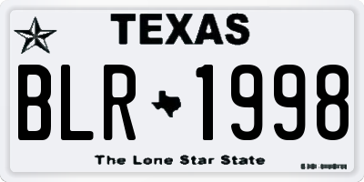 TX license plate BLR1998