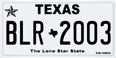 TX license plate BLR2003
