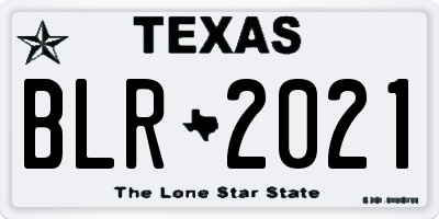 TX license plate BLR2021