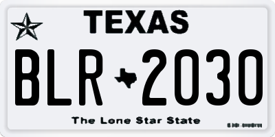 TX license plate BLR2030