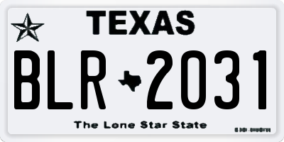 TX license plate BLR2031