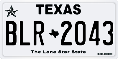 TX license plate BLR2043